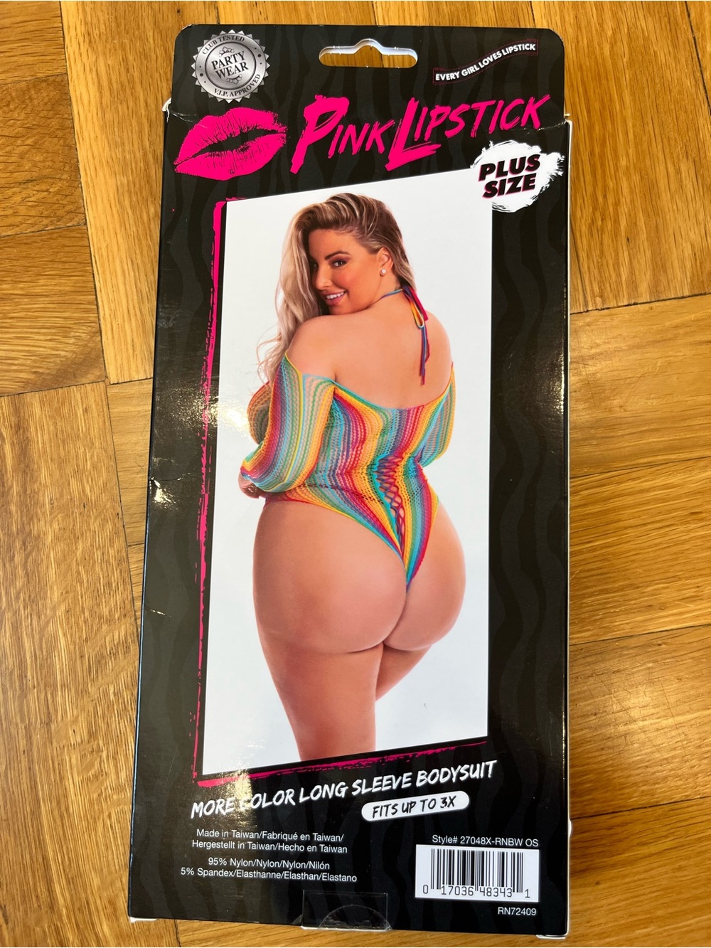 Lipstick Boutique Rainbow Striped Long Sleeve Bodysuit